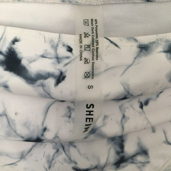 Shein Bikini Bottom Size Small Blue White Tie Dyed - Picture 3 of 5